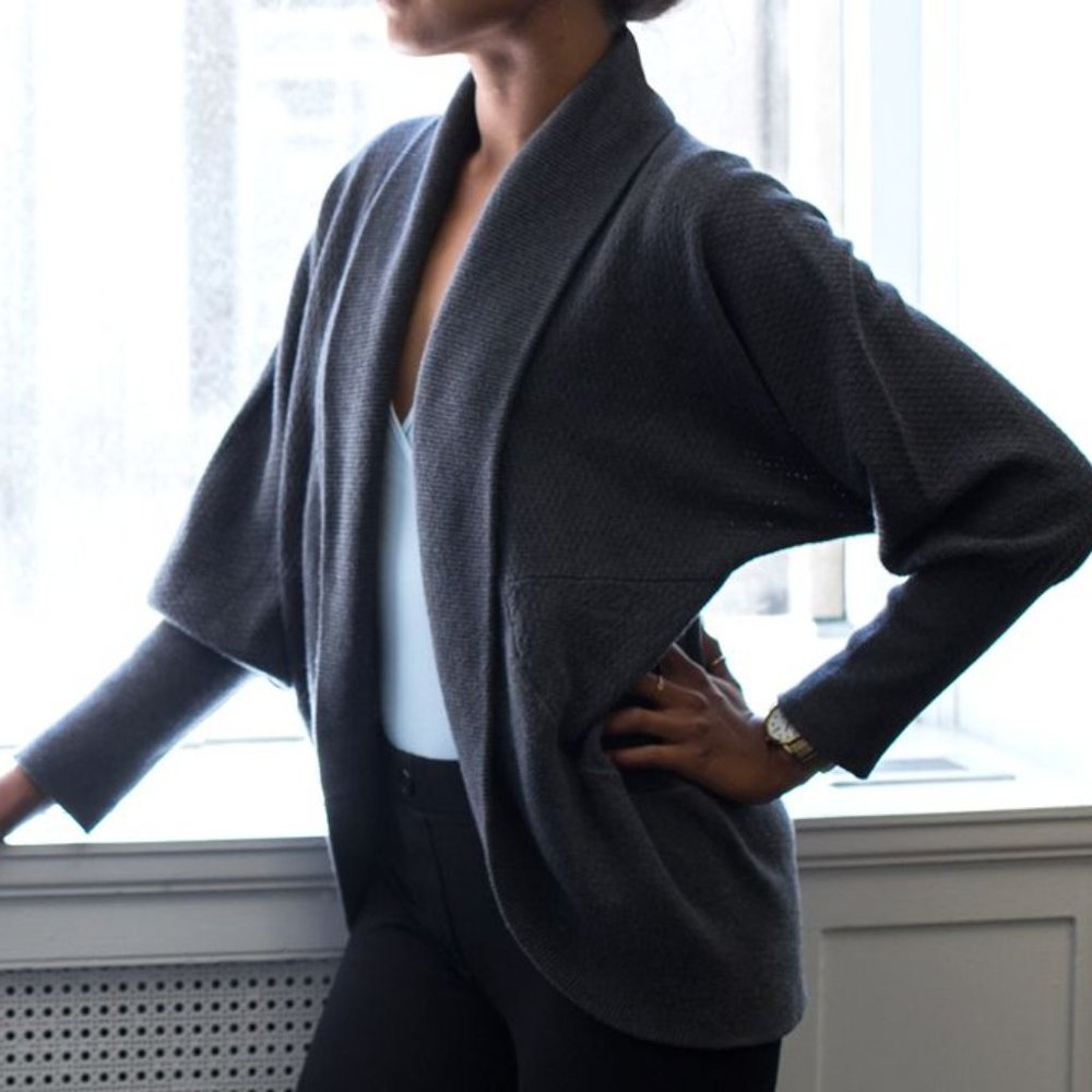 Betabrand Après Shawl Silk Blend Sweater